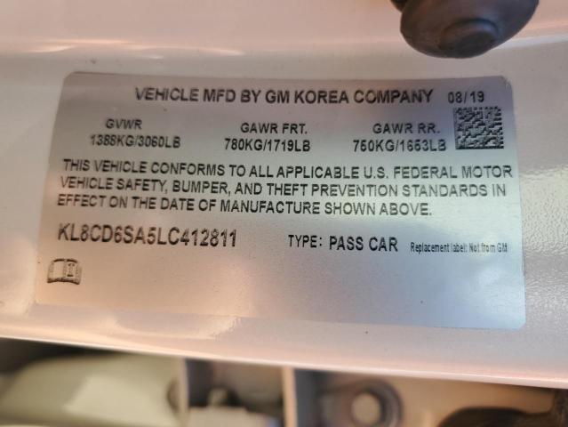 KL8CD6SA5LC412811 - 2020 CHEVROLET SPARK 1LT Crema foto 12