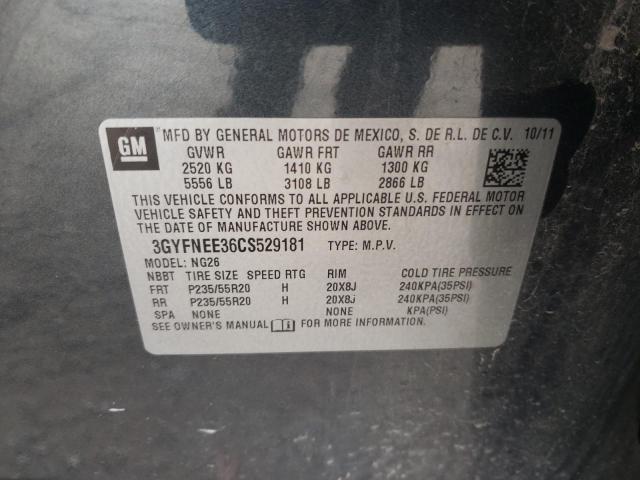 3GYFNEE36CS529181 - 2012 CADILLAC SRX PERFORMANCE COLLECTION Сұр фото 13
