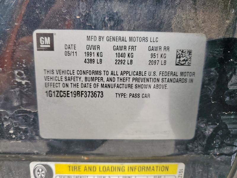 1G1ZC5E19BF373673 - 2011 CHEVROLET MALIBU 1LT BLACK photo 12