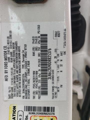 3LN6L2G90DR825376 - 2013 LINCOLN MKZ WHITE photo 12