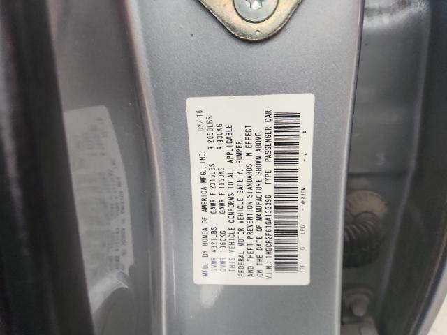 1HGCR2F61GA133396 - 2016 HONDA ACCORD SPORT GRAY photo 12