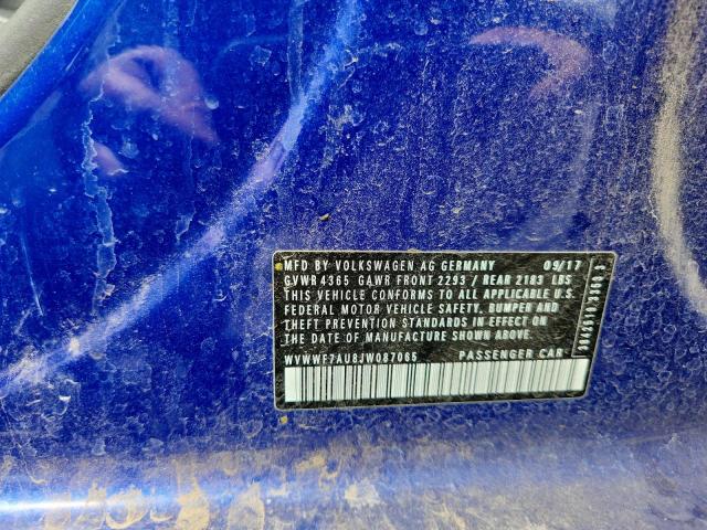 WVWWF7AU8JW087065 - 2018 VOLKSWAGEN GOLF R Көк фото 12