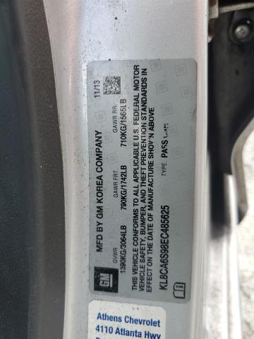 KL8CA6S98EC485625 - 2014 CHEVROLET SPARK LS Күміс фото 12