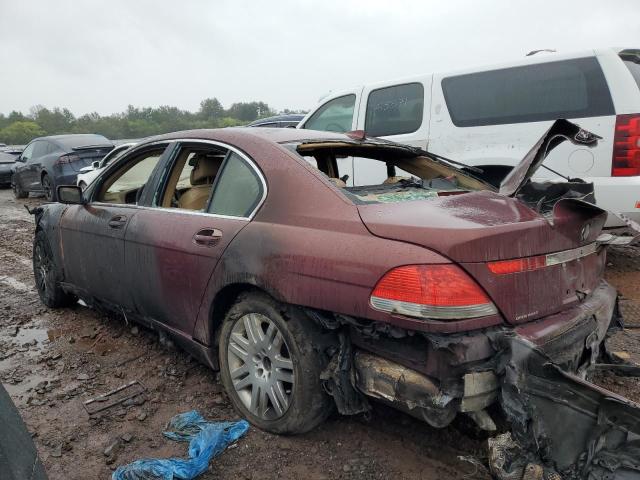 WBAGL63472DP53458 - 2002 BMW 745 I BURGUNDY photo 2