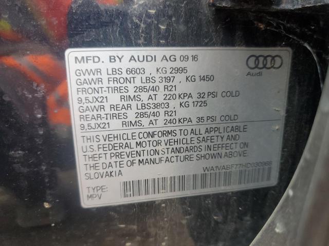 WA1VABF77HD030968 - 2017 AUDI Q7 PRESTIGE Կապույտ լուսանկար 12