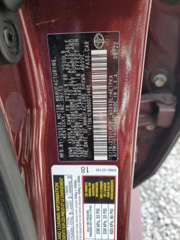 4T1BK1EBXDU075480 - 2013 TOYOTA AVALON BASE 栗色 照片 12