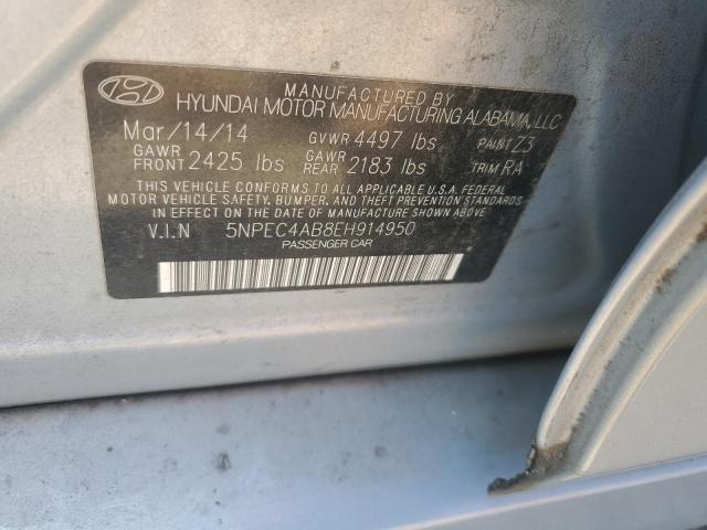 5NPEC4AB8EH914950 - 2014 HYUNDAI SONATA SE SILVER photo 12