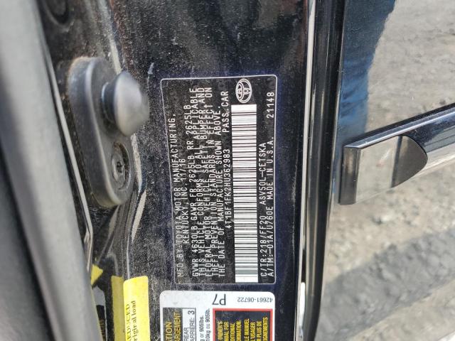 4T1BF1FK2HU362983 - 2017 TOYOTA CAMRY LE BLACK photo 12