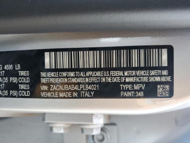 ZACNJBAB4LPL84021 - 2020 JEEP RENEGADE SPORT SILVER photo 12