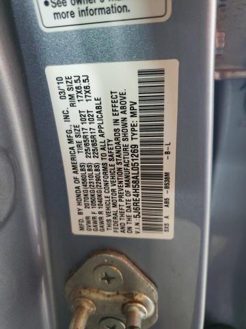 5J6RE4H58AL051269 - 2010 HONDA CR-V EX Կապույտ լուսանկար 13