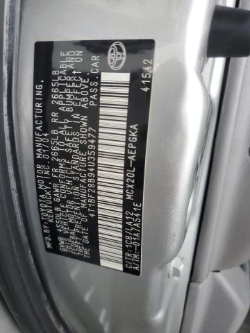 4T1BF28B94U359477 - 2004 TOYOTA AVALON XL SILVER photo 12