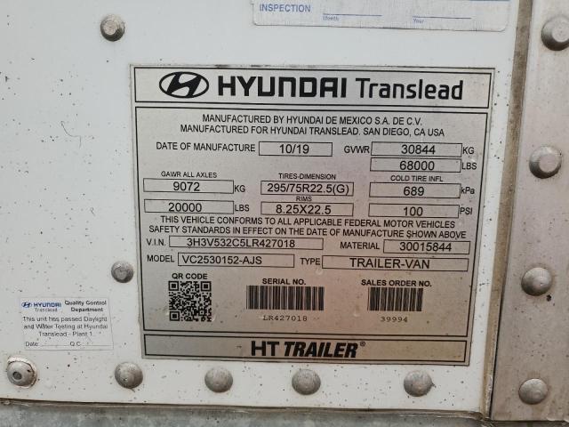 3H3V532C5LR427018 - 2020 HYUNDAI CHASSIS WHITE photo 10