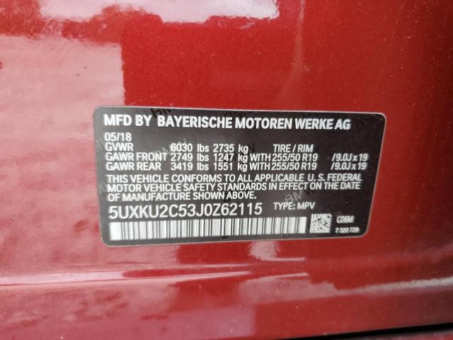 5UXKU2C53J0Z62115 - 2018 BMW X6 XDRIVE35I RED photo 14