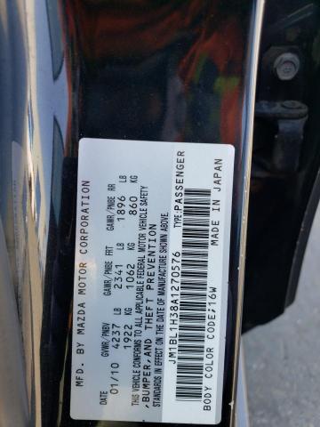 JM1BL1H38A1270576 - 2010 MAZDA SPEED 3 黑色 照片 12