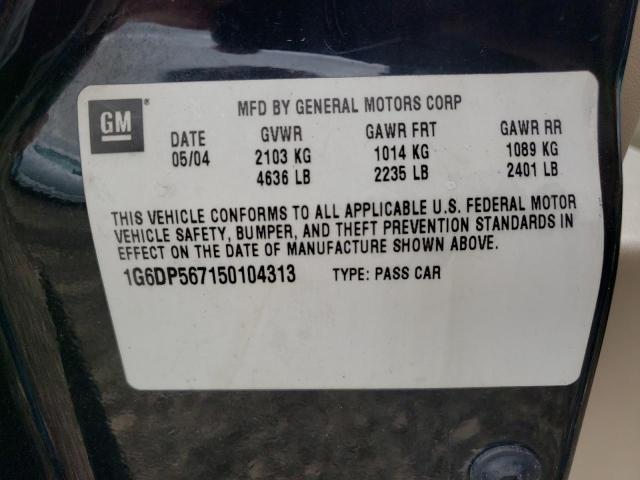 1G6DP567150104313 - 2005 CADILLAC CTS HI FEATURE V6 BLACK photo 12