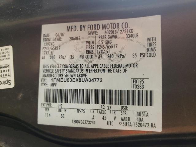 1FMEU63EX8UA04772 - 2008 FORD EXPLORER XLT BROWN photo 13