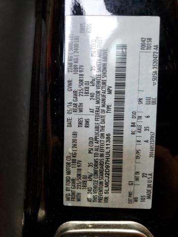 5LMCJ2D97HUL11386 - 2017 LINCOLN MKC SELECT შავი ფოტო 13