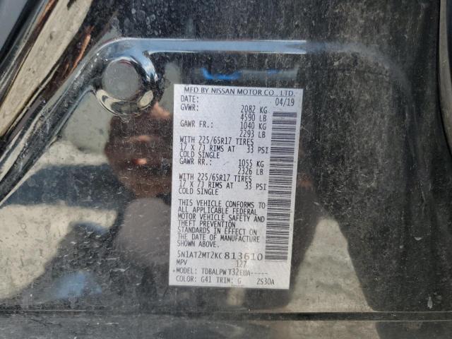 5N1AT2MT2KC813610 - 2019 NISSAN ROGUE S BLACK photo 13