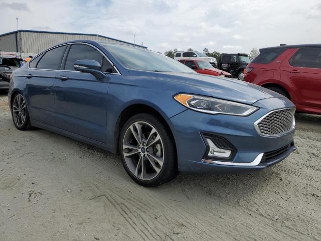 3FA6P0D93KR107003 - 2019 FORD FUSION TITANIUM BLUE photo 4