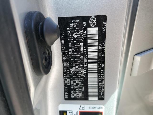 4T1BF1FK7HU357441 - 2017 TOYOTA CAMRY LE SILVER photo 12