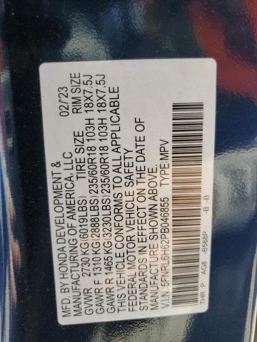 5FNRL6H62PB046855 - 2023 HONDA ODYSSEY EXL BLUE photo 14