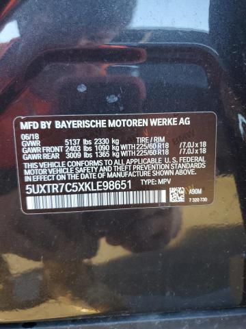 5UXTR7C5XKLE98651 - 2019 BMW X3 SDRIVE30I BLACK photo 13