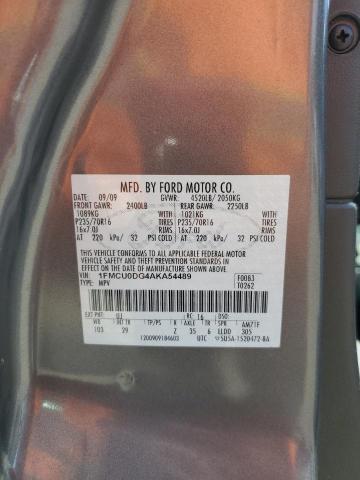 1FMCU0DG4AKA54489 - 2010 FORD ESCAPE XLT GRAY photo 12