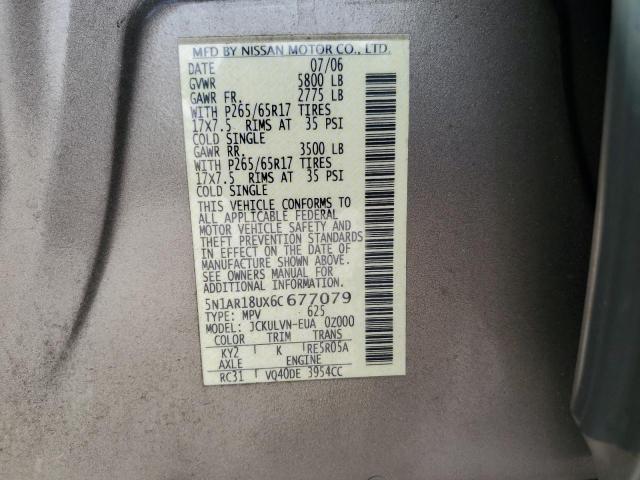 5N1AR18UX6C677079 - 2006 NISSAN PATHFINDER LE GOLD photo 13