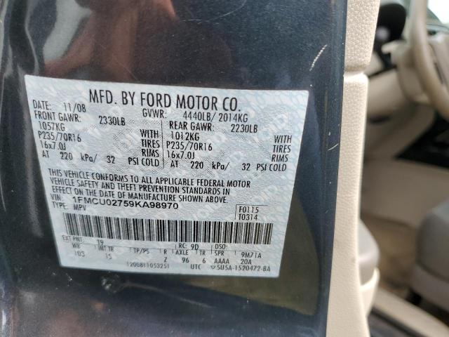 1FMCU02759KA98970 - 2009 FORD ESCAPE XLS CHARCOAL photo 14