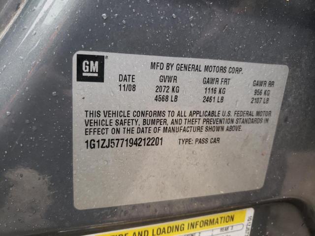 1G1ZJ577194212201 - 2009 CHEVROLET MALIBU 2LT BLUE photo 12