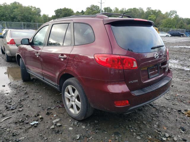 5NMSH73E27H059062 - 2007 HYUNDAI SANTA FE SE BURGUNDY photo 2