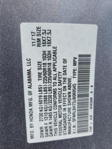 5FNRL6H73JB069545 - 2018 HONDA ODYSSEY EXL 银色 照片 13