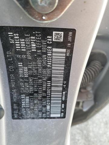 JHMFC1F71JX021068 - 2018 HONDA CIVIC EXL ვერცხლისფერი ფოტო 13