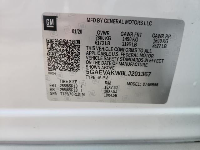 5GAEVAKW8LJ201367 - 2020 BUICK ENCLAVE ESSENCE WHITE photo 14