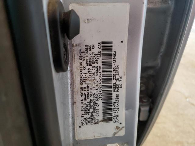 JTDBR32E452063798 - 2005 TOYOTA COROLLA CE SILVER photo 12