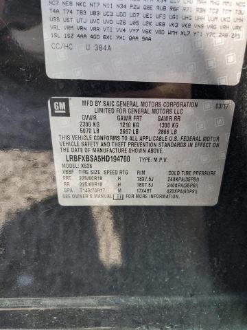 LRBFXBSA5HD194700 - 2017 BUICK ENVISION ESSENCE BLACK photo 13