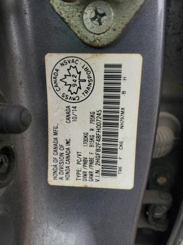 2HGFB2F48FH007245 - 2015 HONDA CIVIC LX رمادي صورة 13