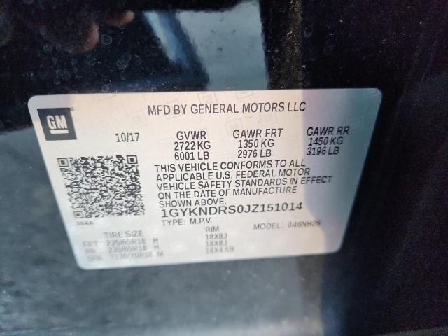 1GYKNDRS0JZ151014 - 2018 CADILLAC XT5 LUXURY BLACK photo 13