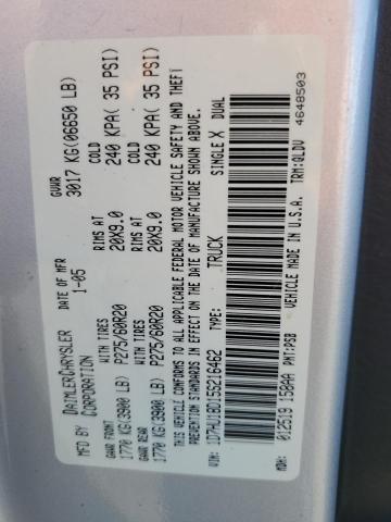 1D7HU18D15S216462 - 2005 DODGE RAM 1500 ST SILVER photo 12