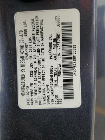 JNKCV64E48M120622 - 2008 INFINITI G37 BASE GRAY photo 12