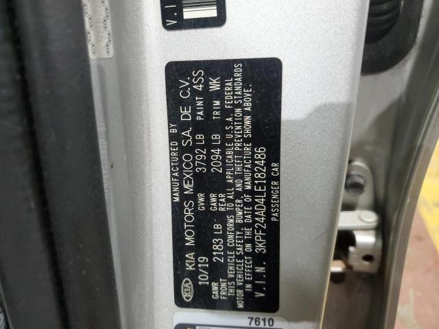 3KPF24AD4LE182486 - 2020 KIA FORTE FE 银色 照片 13