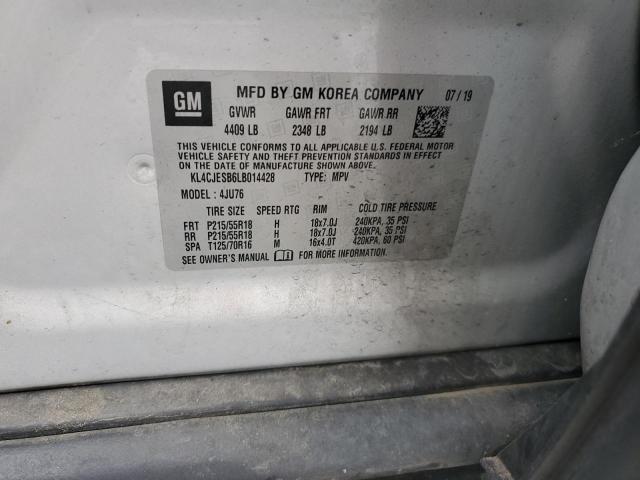 KL4CJESB6LB014428 - 2020 BUICK ENCORE PREFERRED SILVER photo 13