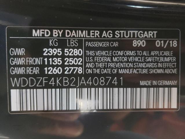 WDDZF4KB2JA408741 - 2018 MERCEDES-BENZ E 300 4MATIC BLUE photo 12