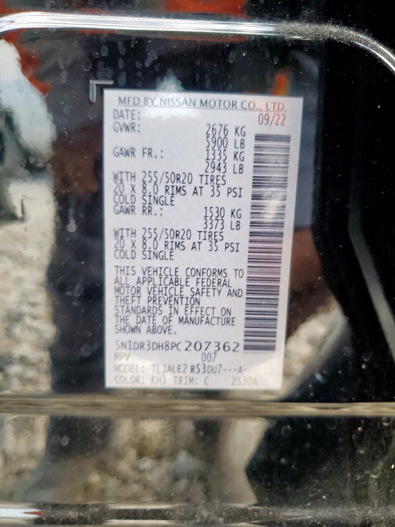 5N1DR3DH8PC207362 - 2023 NISSAN PATHFINDER PLATINUM 黑色 照片 13