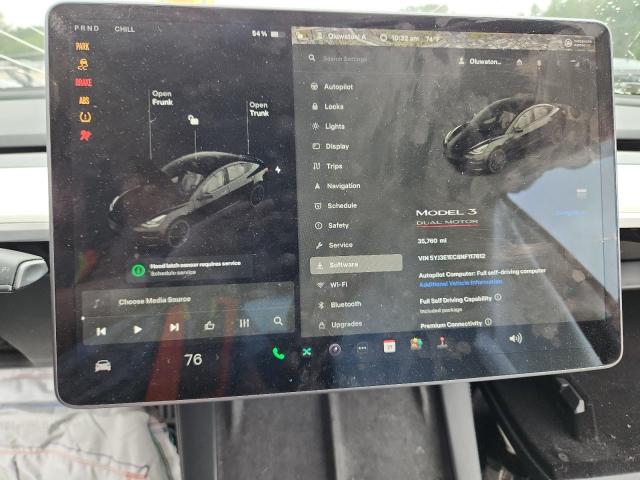 5YJ3E1EC8NF117812 - 2022 TESLA MODEL 3 Noir photo 13