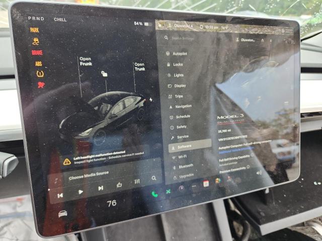 5YJ3E1EC8NF117812 - 2022 TESLA MODEL 3 Noir photo 9