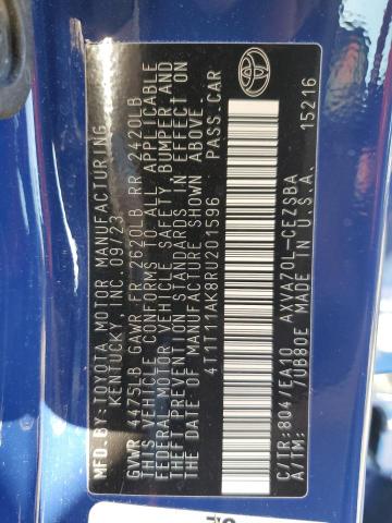 4T1T11AK8RU201596 - 2024 TOYOTA CAMRY SE NIGHT SHADE BLUE photo 12