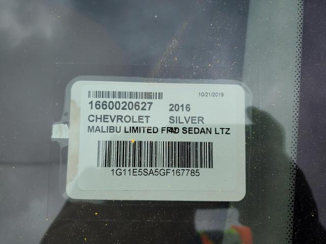 1G11E5SA5GF167785 - 2016 CHEVROLET MALIBU LIM LTZ SILVER photo 12