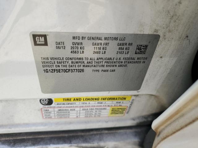 1G1ZF5E70CF377026 - 2012 CHEVROLET MALIBU 3LT კრემისფერი ფოტო 12