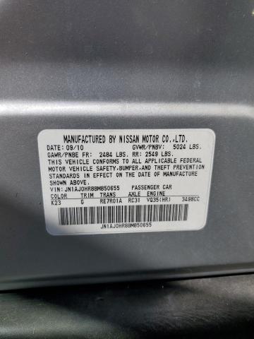 JN1AJ0HR8BM850655 - 2011 INFINITI EX35 BASE SILVER photo 13